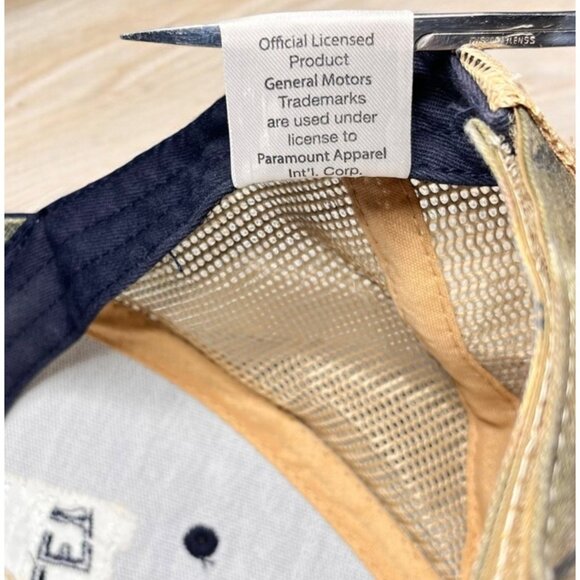 Chevrolet 1918 Trucks Trucker Hat Navy & Tan Mesh Adjustable Cap OSFM - Picture 6 of 7